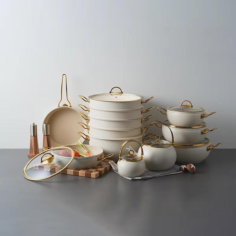 Leydi 23 Piece Cookware Set Ivory