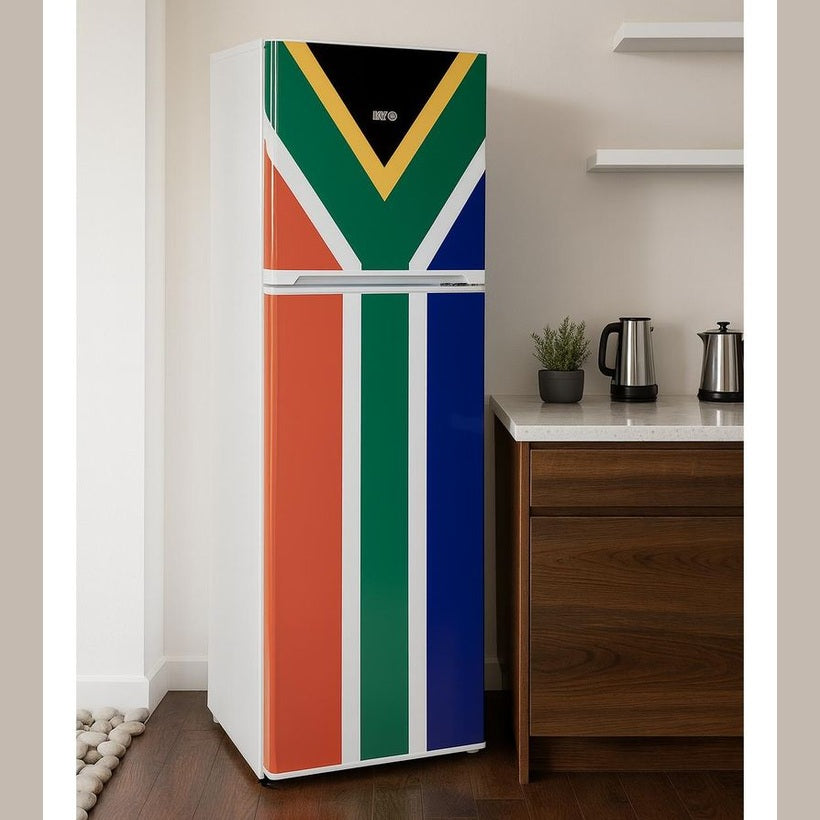 KIC 170L Top Freezer Fridge White 518/1 South African Flag Edition