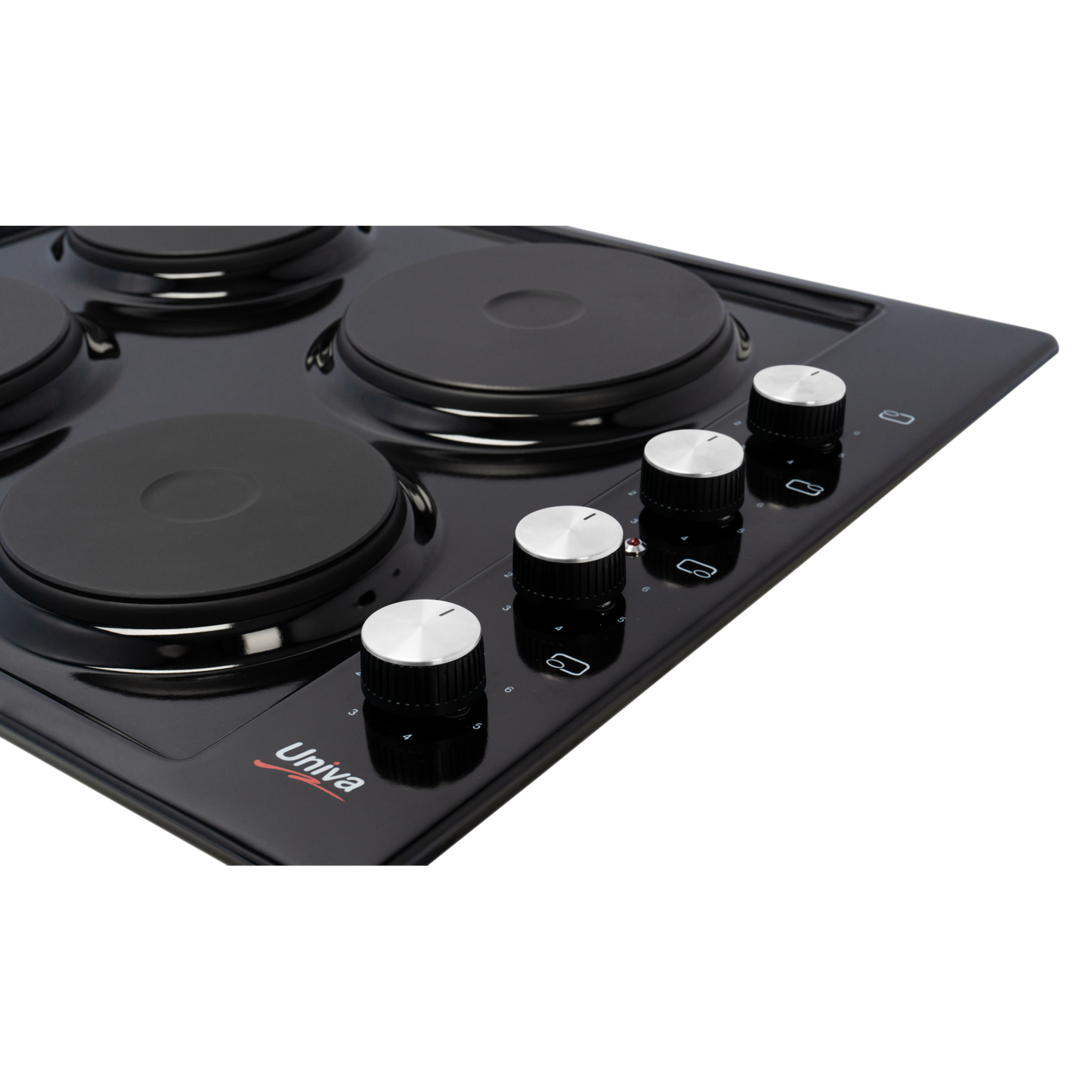 Univa 4 Plate Solid Hob Black U156B