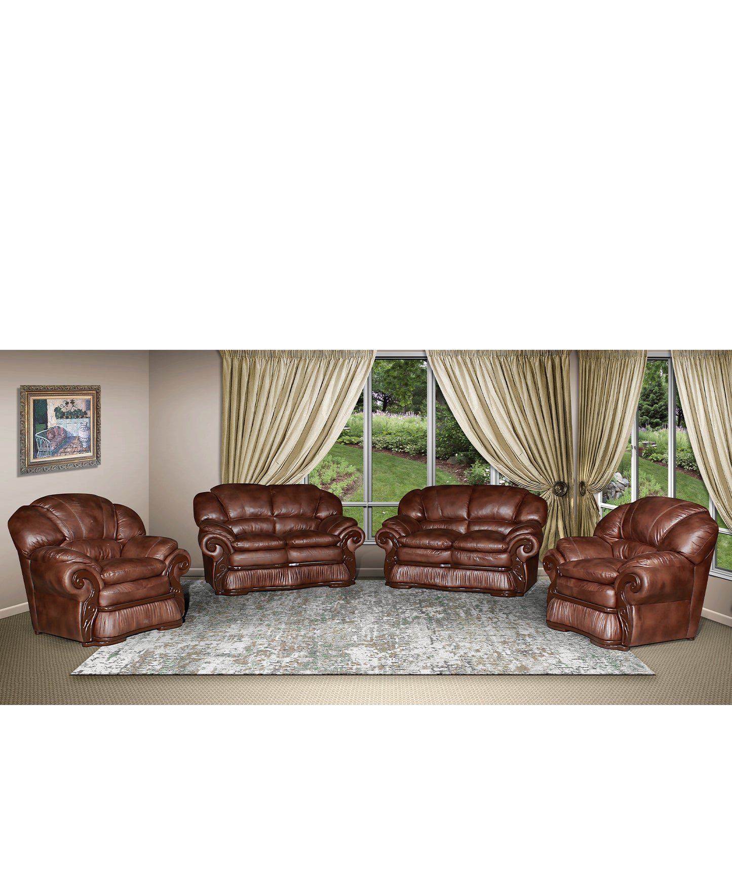 Hollywood Sofa 4 Piece Brown