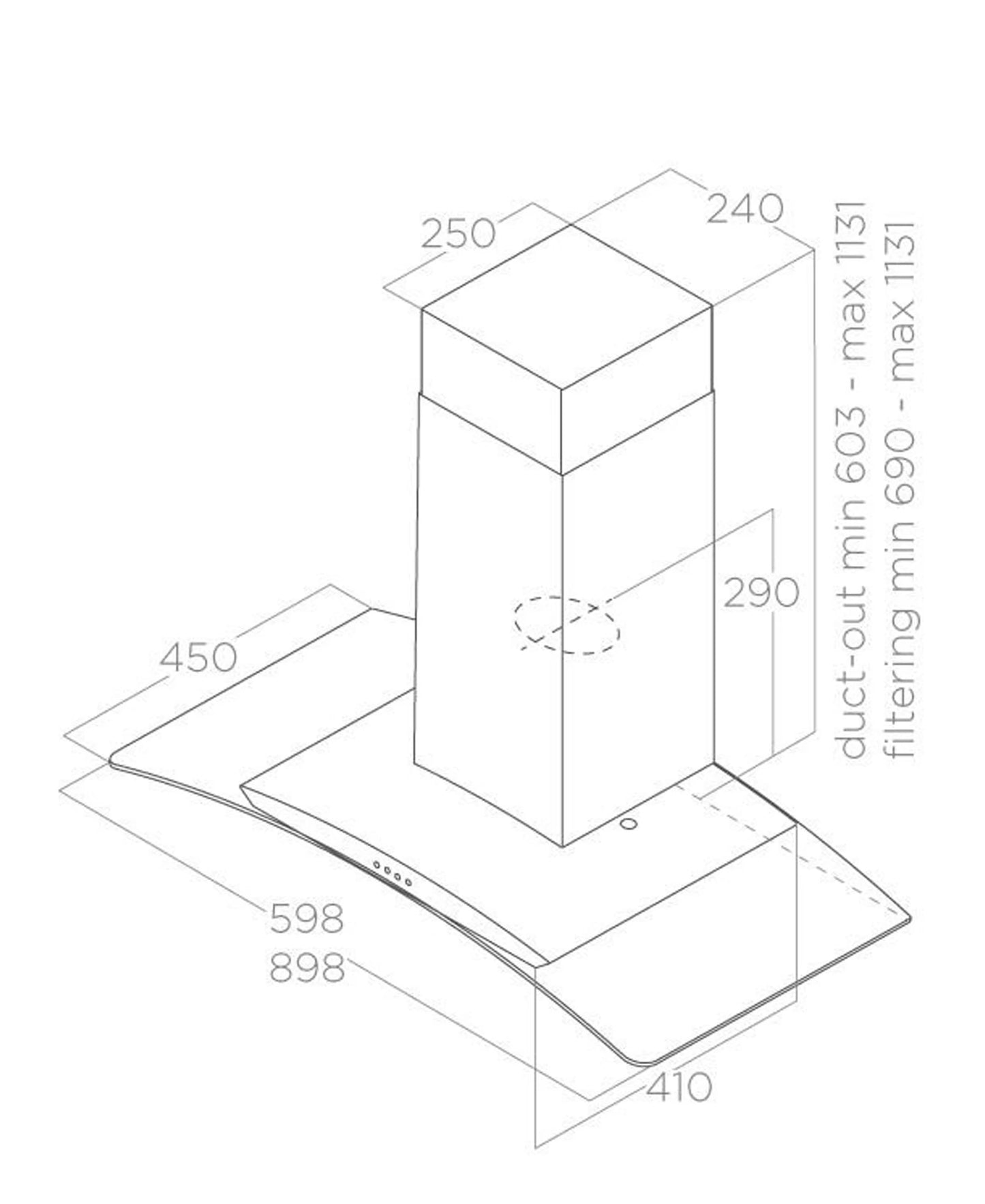 Elica Circus Wall hood 60cm - Silver