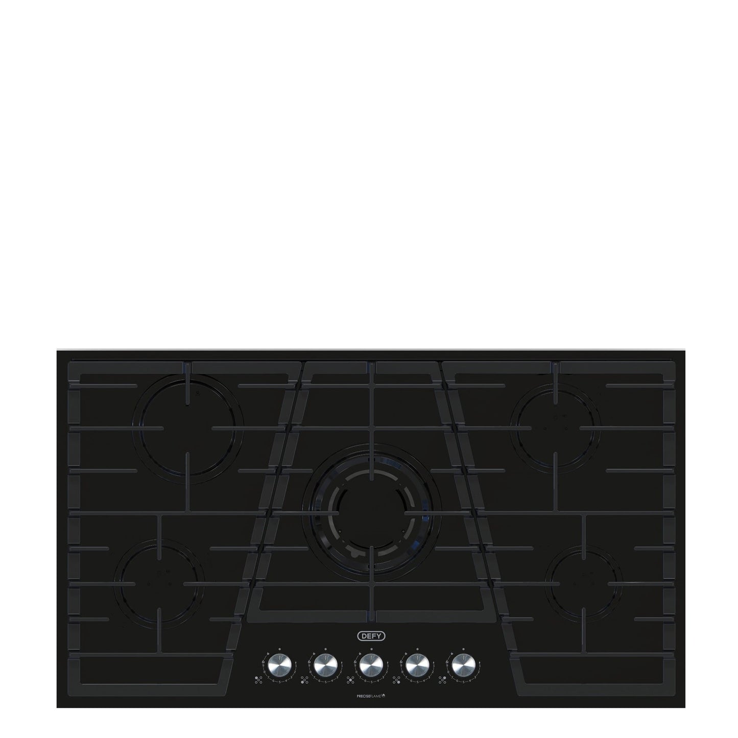 Defy 90cm 5Burner Gas On Glass Hob - Black