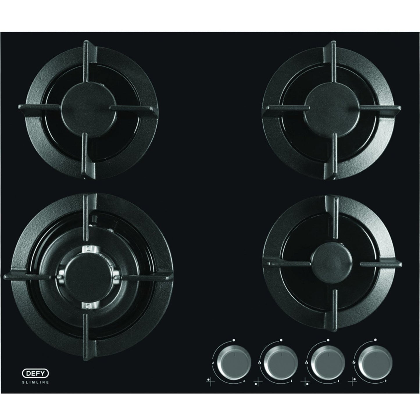 Defy 60cm Slimline Gas on Glass Hob - Black