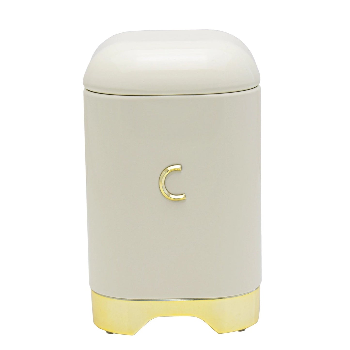 Retro Coffee Tin - Cream & Gold