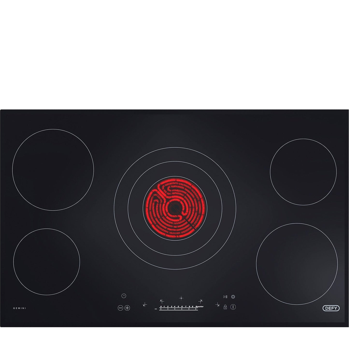 Defy 5 Plate Gemini Touch Control Vitroceramic Hob - Black