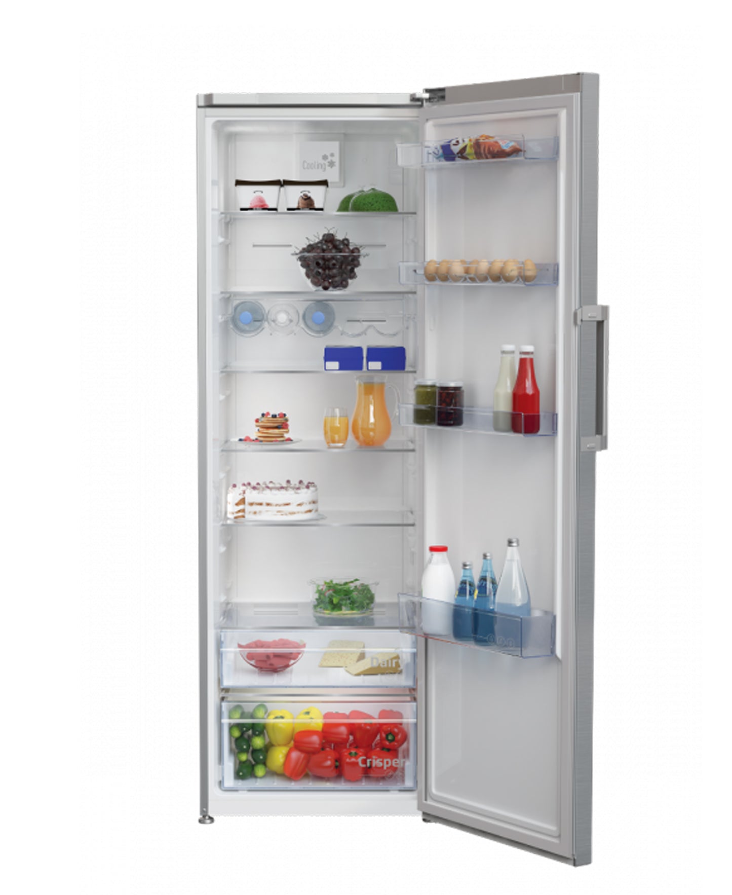 Defy 375Lt Upright Fridge - Stainless Steel DFD458