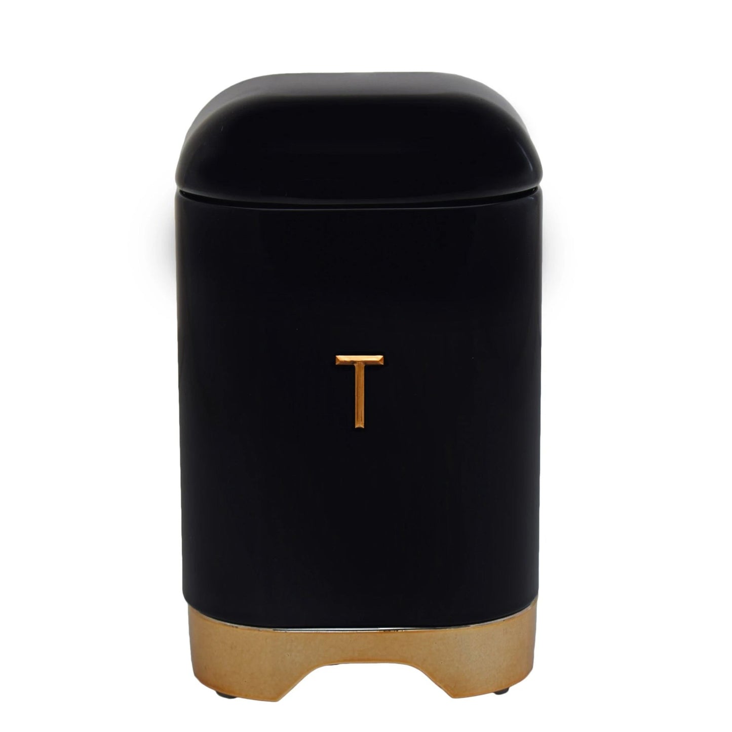 Retro Tea Bag Tin - Black & Rose Gold