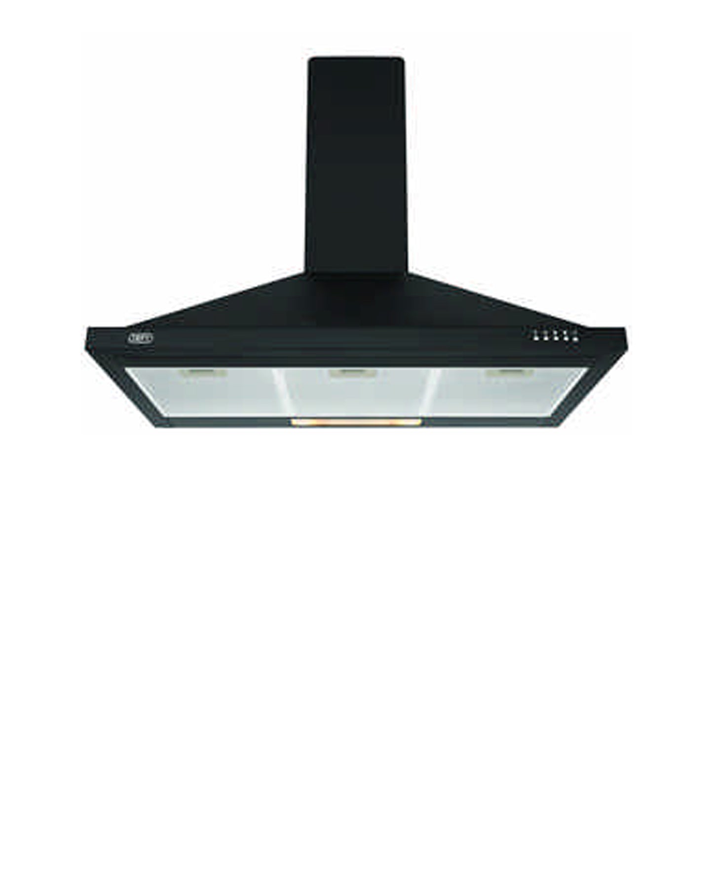 Defy 90cm Black Chimney Cookerhood - Black