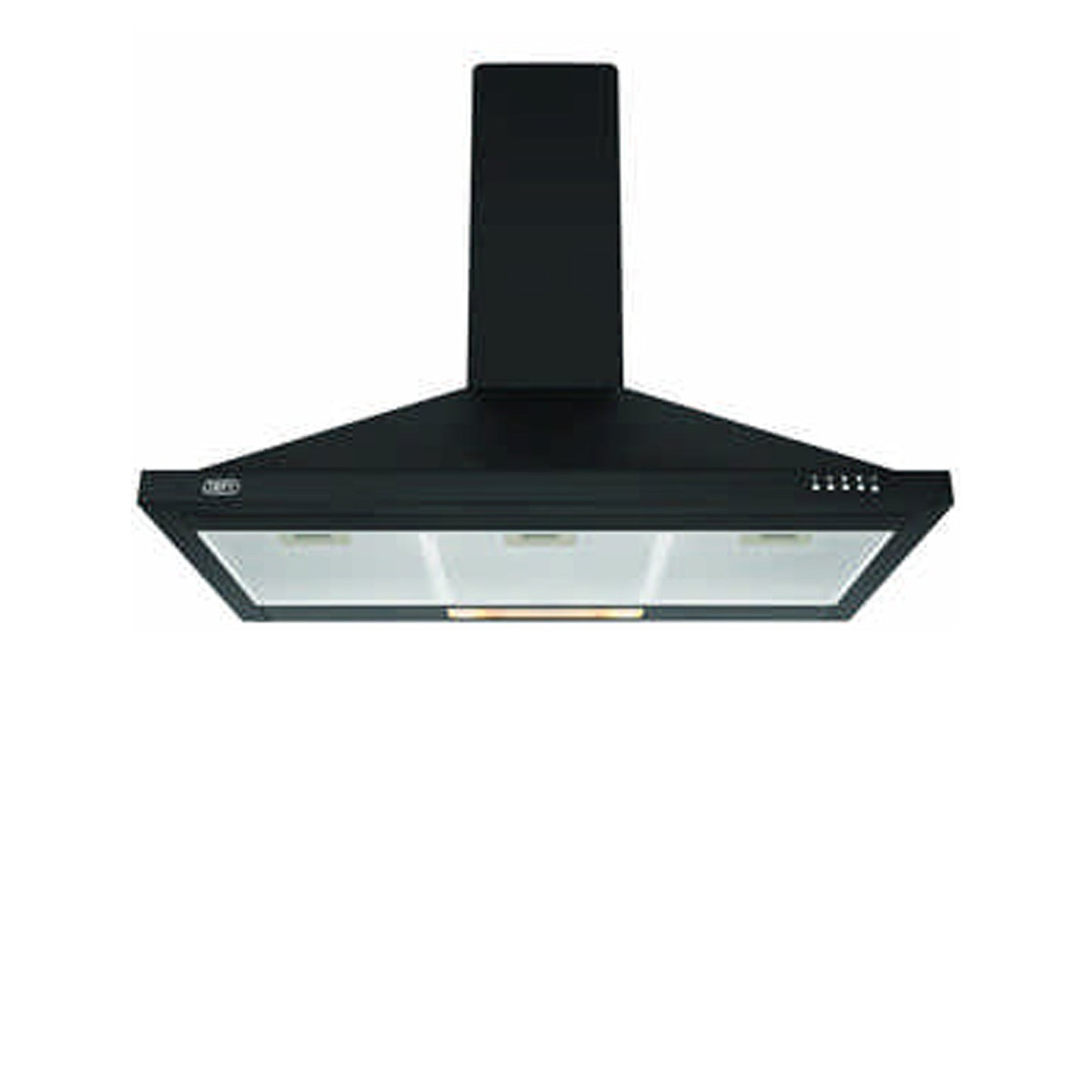 Defy 90cm Black Chimney Cookerhood - Black