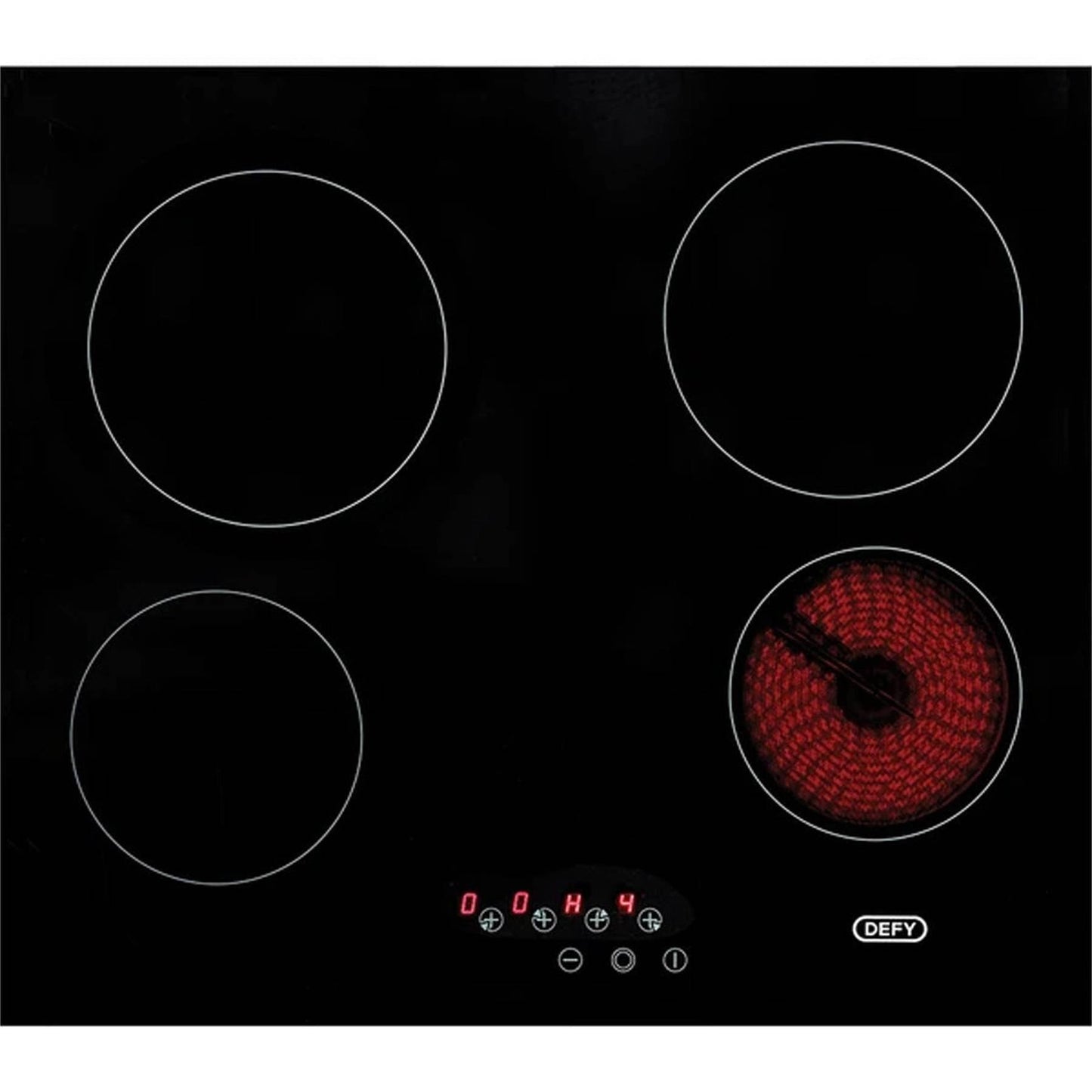 Defy 4 Plate Slimline Touch Control Ceramic Hob - Black