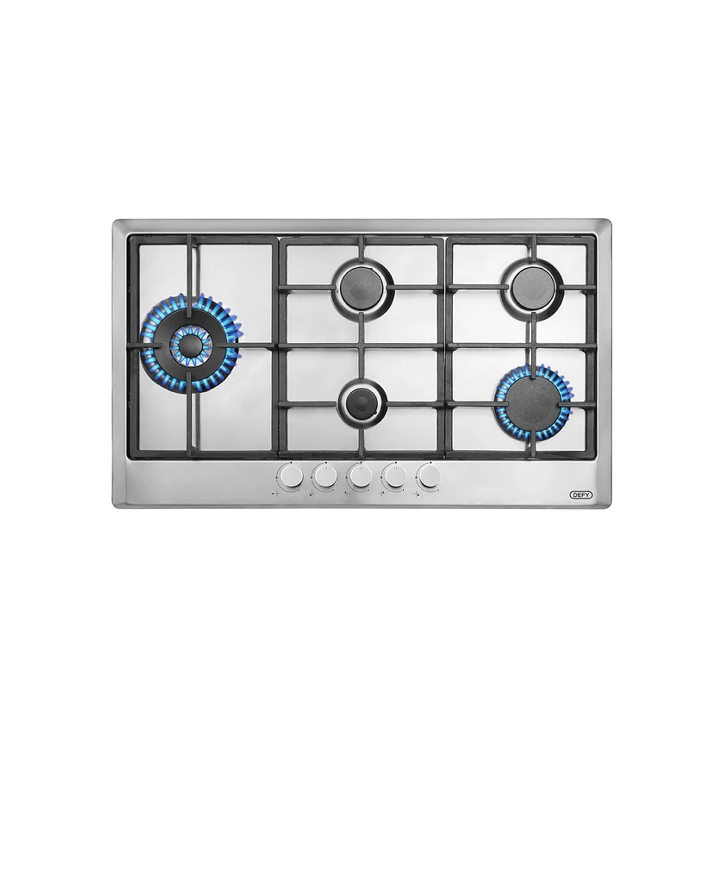 Defy 5 Burner Gemini Gas Hob Stainless Steel