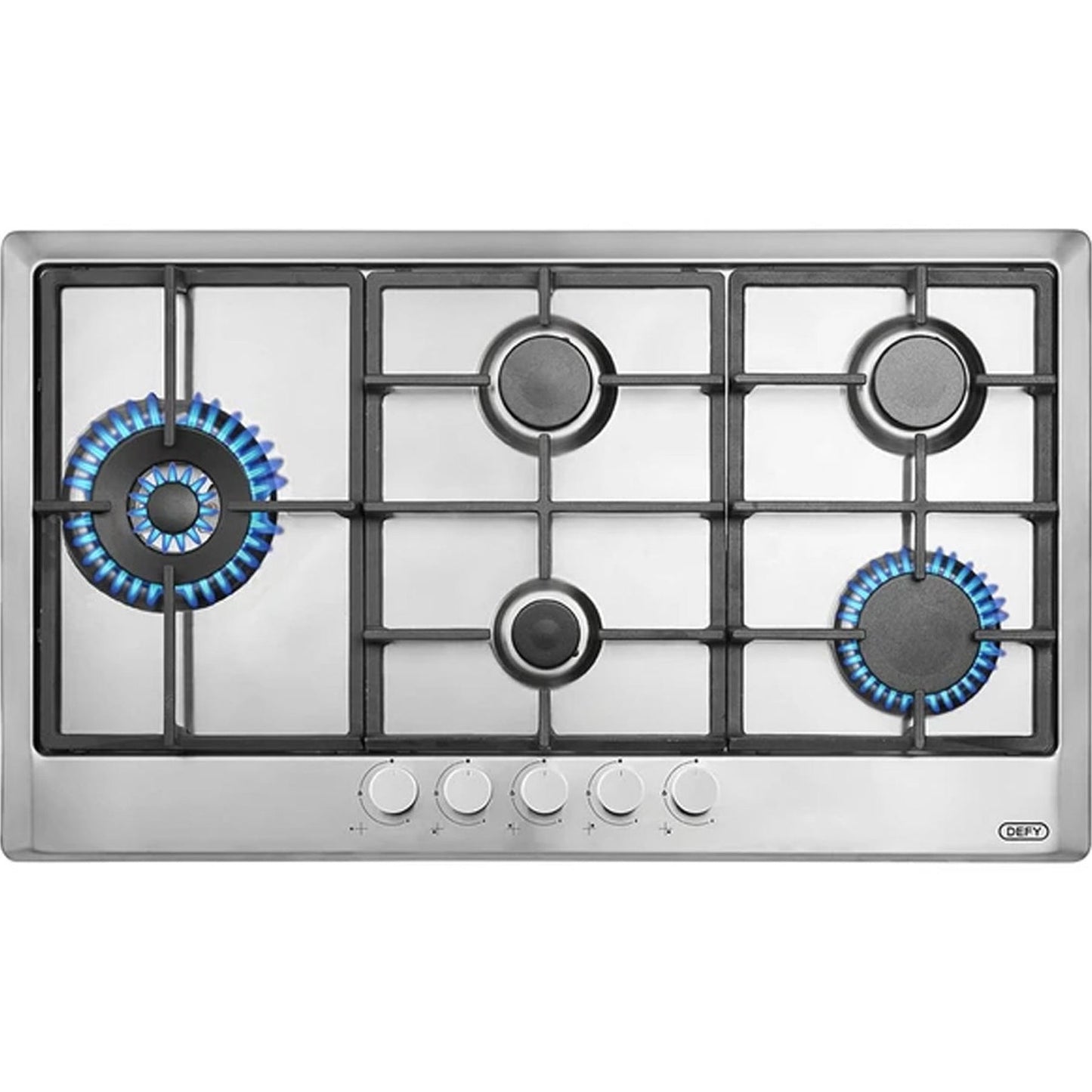 Defy 5 Burner Gemini Gas Hob Stainless Steel