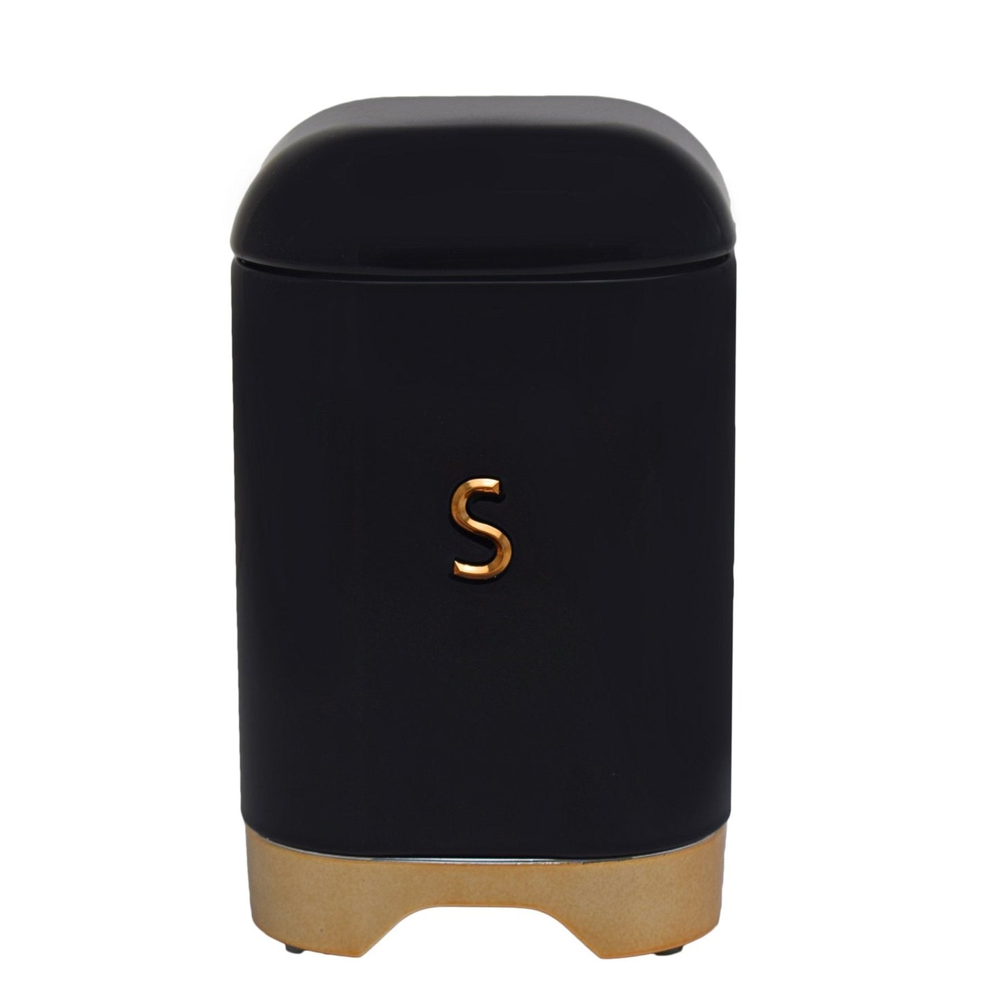 Retro Sugar Tin - Black & Rose Gold