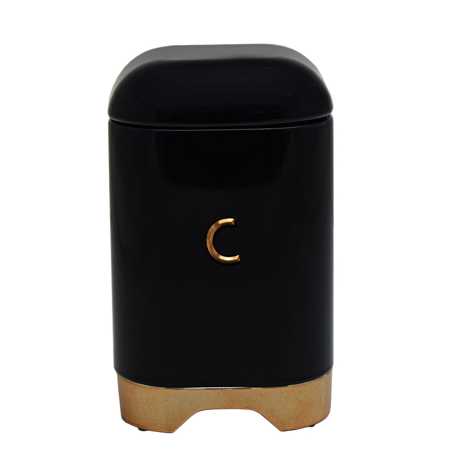 Retro Coffee Tin - Black & Rose Gold