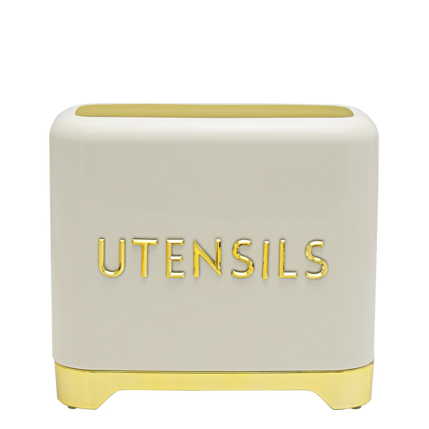 Retro Utensils Tin - Cream & Gold