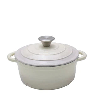 CTH 7 Piece Cast Iron Pot Set - Two Toned White/Cream