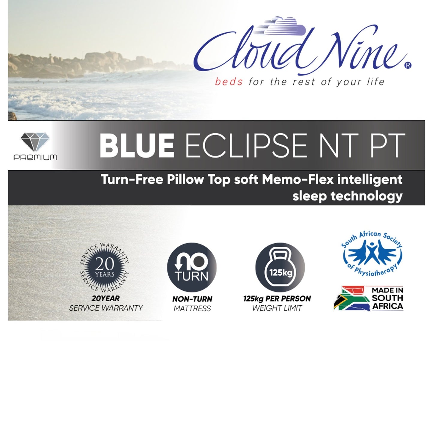 Cloud Nine Blue Eclipse NT PT King Bed