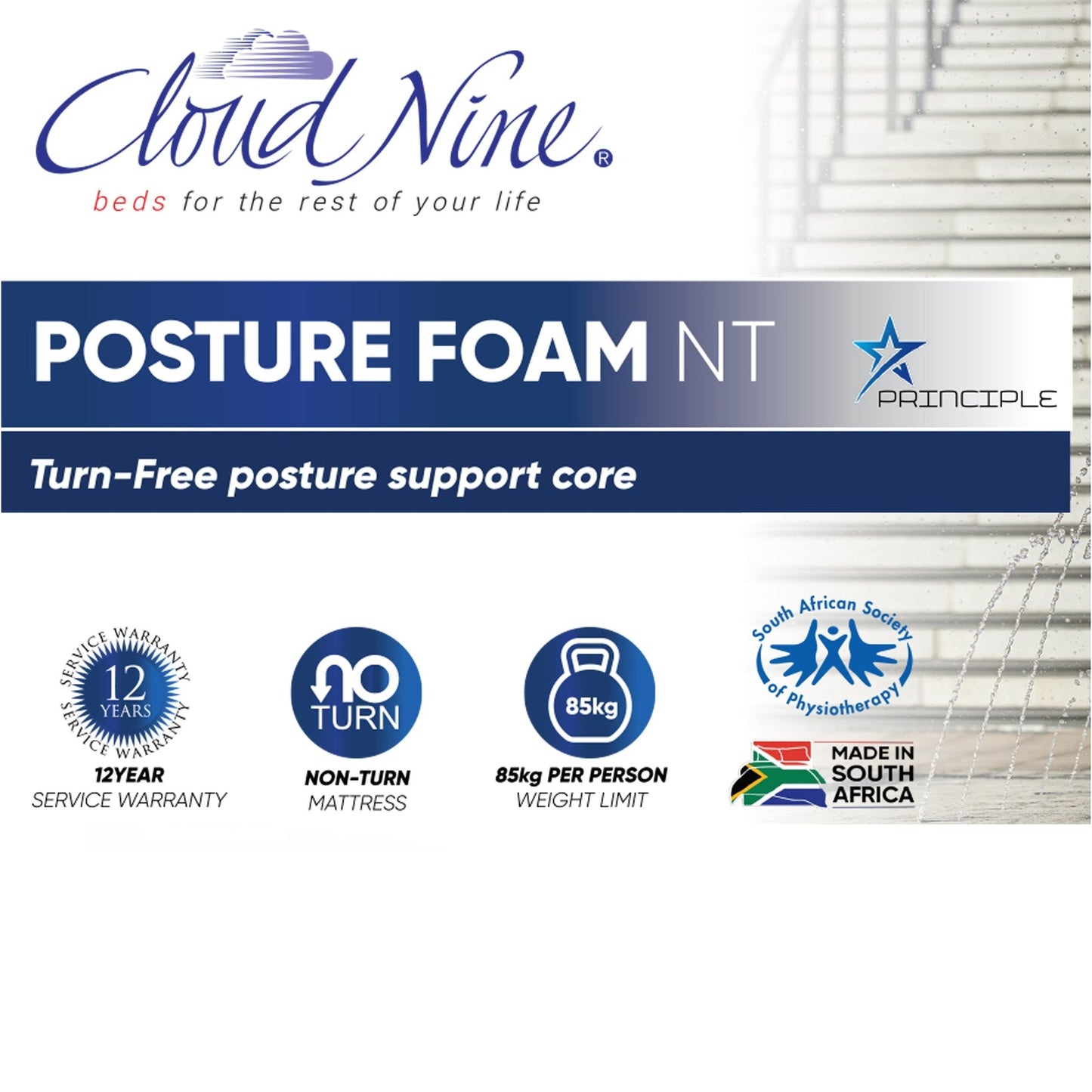 Cloud Nine Posture Foam NT Queen Mattress & MJ Base