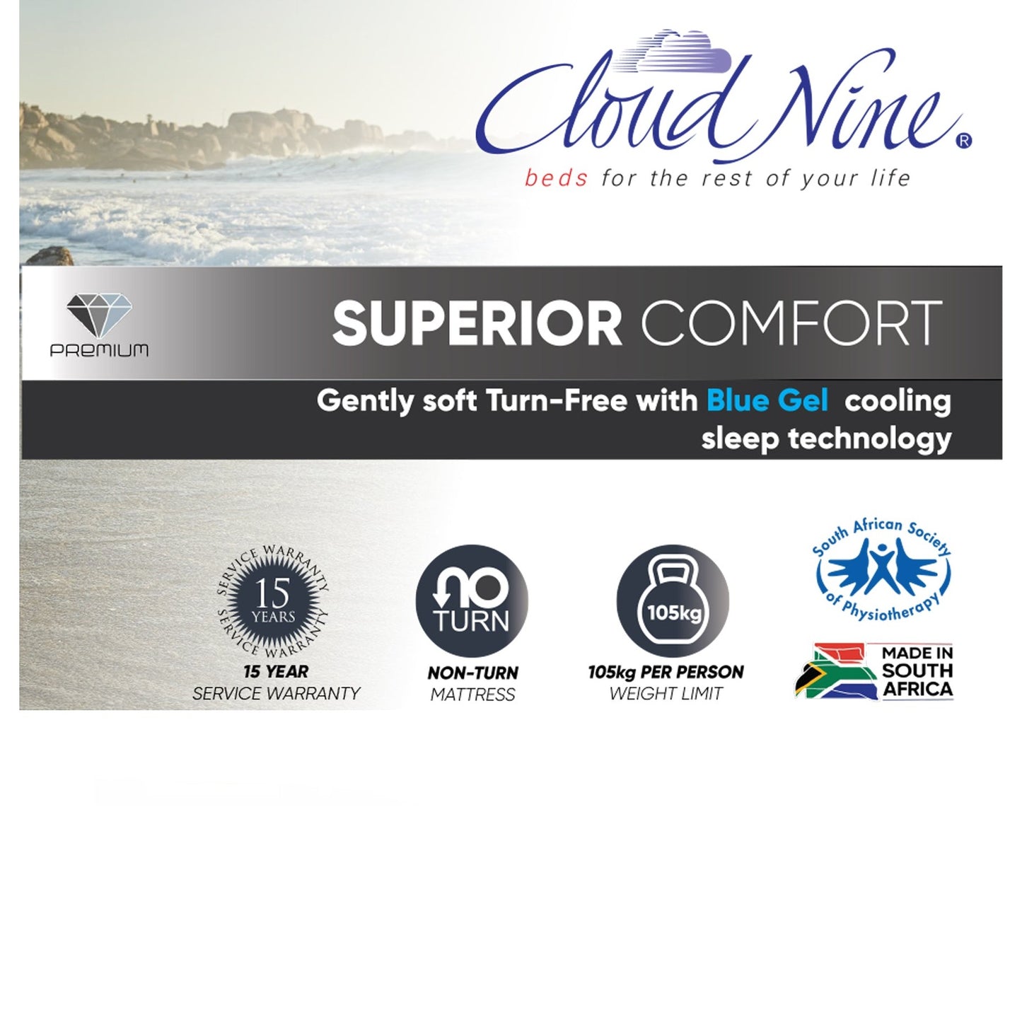 Cloud Nine Superior Comfort 3/4 Mattress & MJ Base