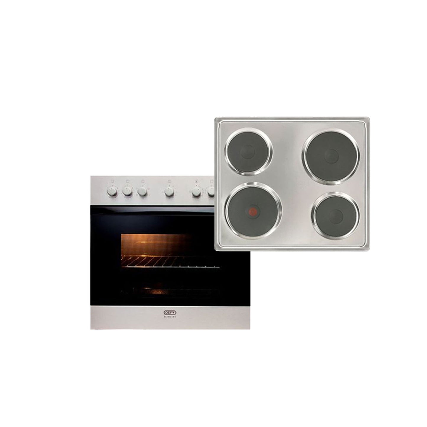 Defy Slimeline 600SU Oven DBO460 + Solid 4 Plate Hob 600 DHD333 Combo