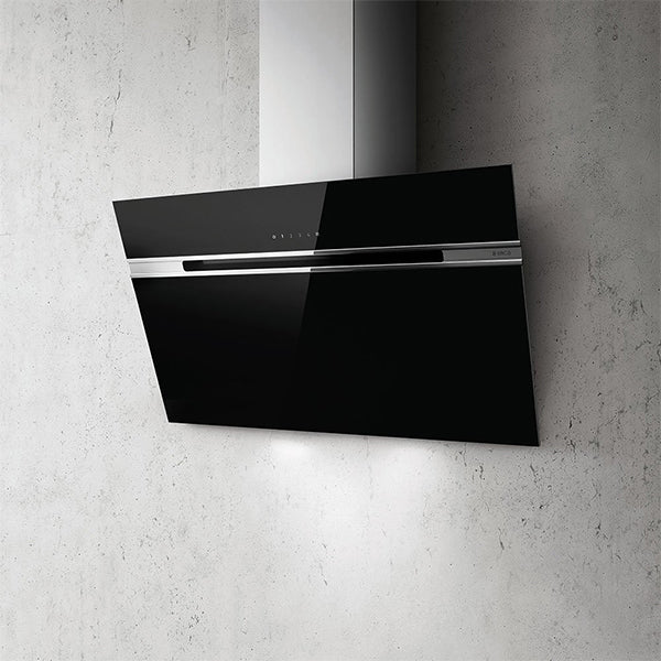 ELICA 90CM VERTICLE COOKER HOOD BLACK GLASS- Black