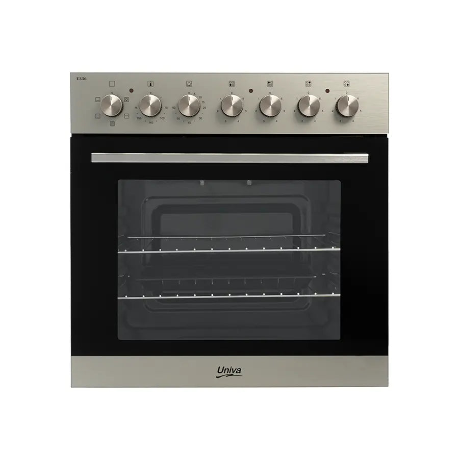 Univa ELEGANT BRUSHED METALLIC OVEN AND CERAN HOB U336CM