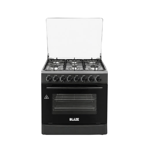Blaze 6 Burner Gas Stove with Gas Oven Black 03/GS-K76B