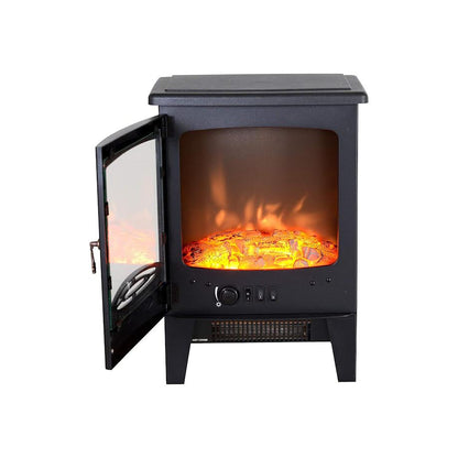 Condere 1800W Electric Fireplace Heater - Black