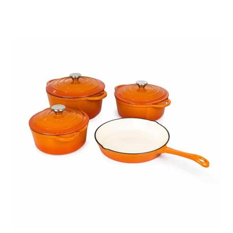 CTH 7 Piece Cast Iron Pot Set -Assorted Colours