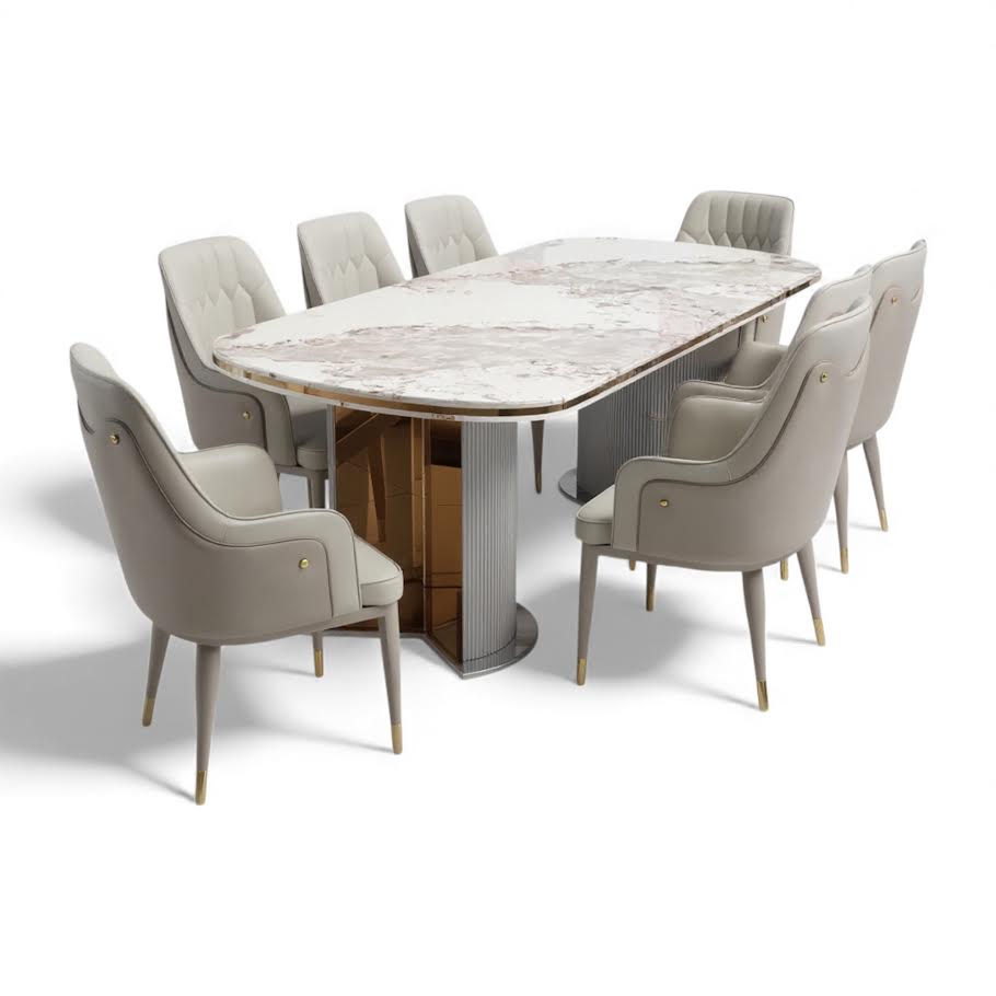 Aura 9 Piece Dining Room Suite Grey