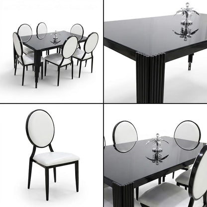 BF 7 Piece Dining Room Suite Black T-14-4