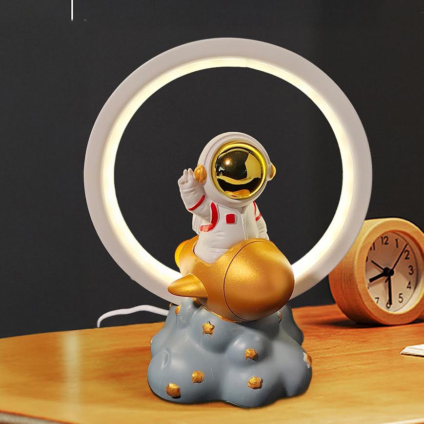 Astronaut Galaxy Projector  Desk Lamp - White & Gold
