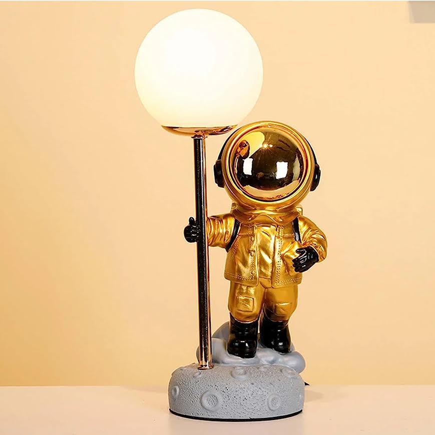 USB Table Lamp Astronaut Spaceman Light - Gold