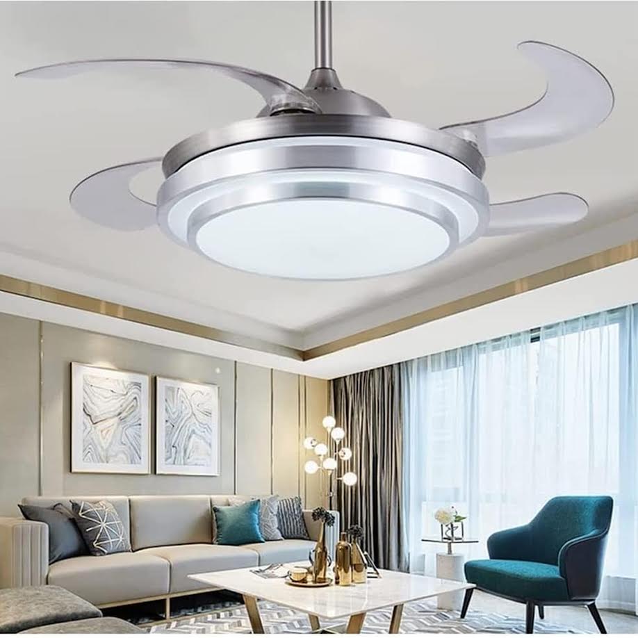 Retractable Ceiling Fan with LED Light  - Medium