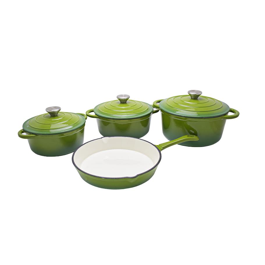 CTH 7 Piece Cast Iron Pot Set -Assorted Colours