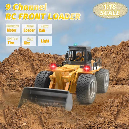 RC Bulldozer With Moving Arm Orange & Black