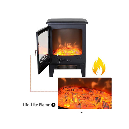 Condere 1800W Electric Fireplace Heater - Black