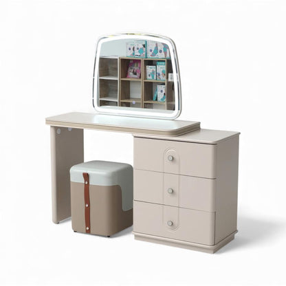 Dresser Table Cream LED Mirror With Stool  8522