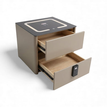 Glass Top Nightstand with Built in Safe 996