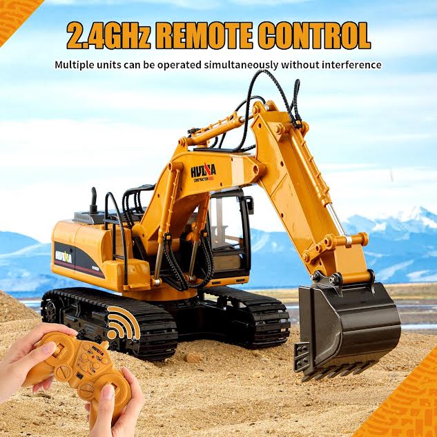 Remote Control Excavator Orange & Black