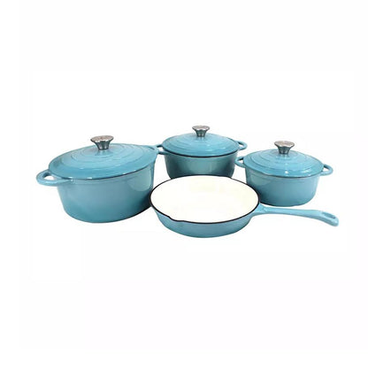 CTH 7 Piece Cast Iron Pot Set -Assorted Colours