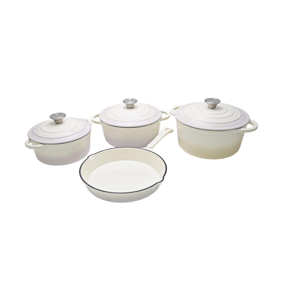 CTH 7 Piece Cast Iron Pot Set -Assorted Colours