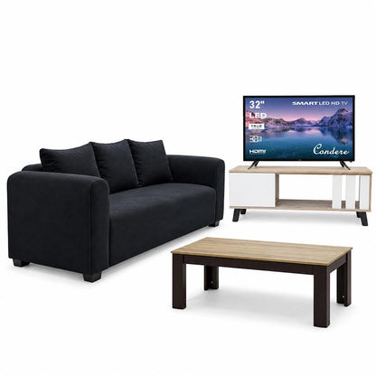 Bachelors Combo Upgrade - 32" Smart TV, TV Stand, Coffee Table & 2 Division Couch
