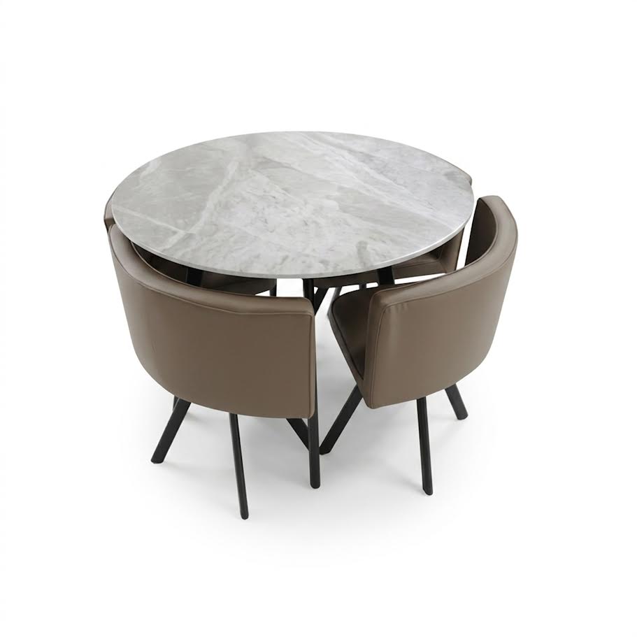 Round 5 Piece Dining Table Set Table and Chairs