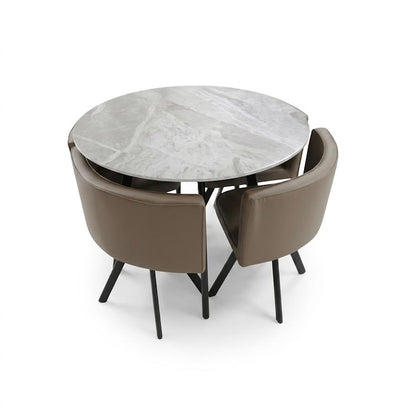 Round 5 Piece Dining Table Set Table and Chairs