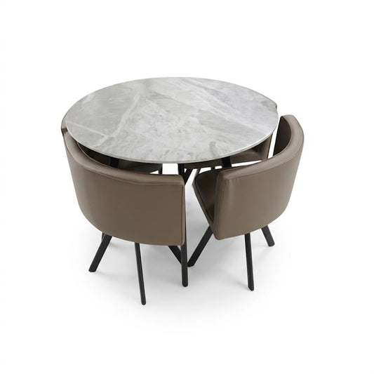 Round 5 Piece Dining Table Set Table and Chairs