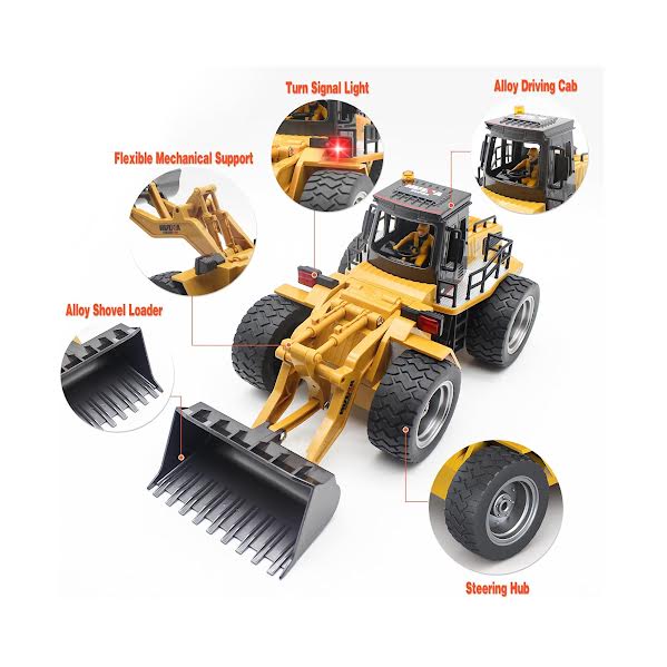 RC Bulldozer With Moving Arm Orange & Black
