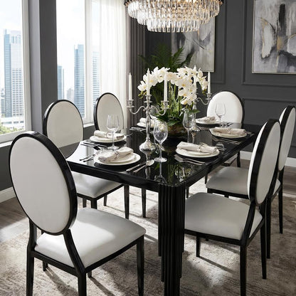 BF 7 Piece Dining Room Suite Black T-14-4