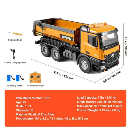Remote Controlled Dump Truck Orange & Black