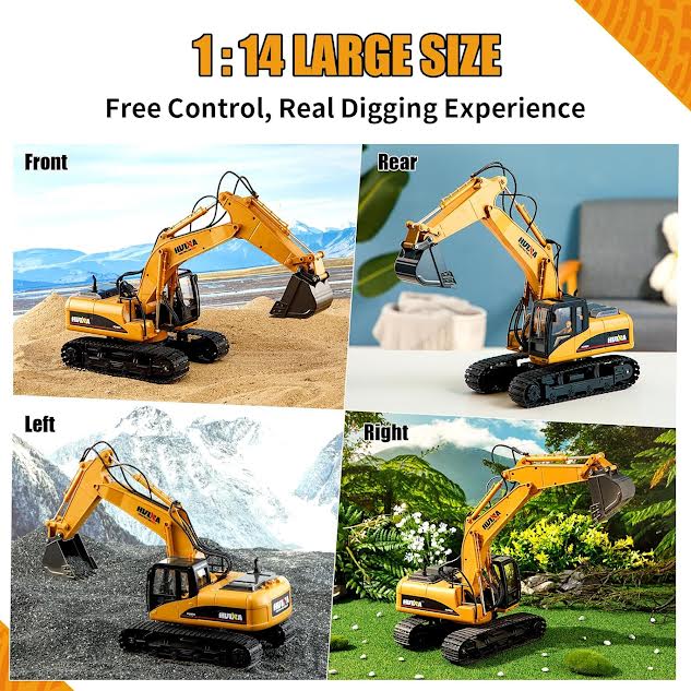 Remote Control Excavator Orange & Black
